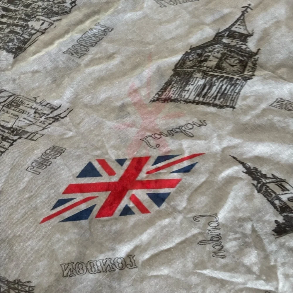 Gray Infinity scarf London Print Scarf